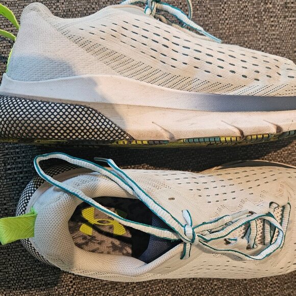 Under Armour HOVR White Neon Green athletic running gym shoes sneakers 10.5 - Picture 2 of 11